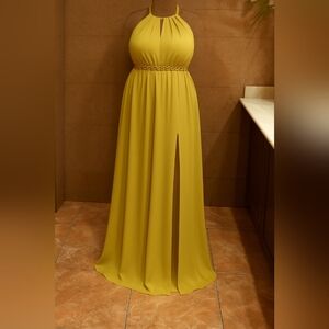 Elegant Yellow Maxi Dress